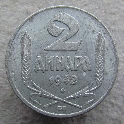 Serbien 2 Dinar 1942