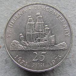 St. Helena 25 Pence 1973
