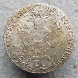 Rakousko-Uhersko 20 kreuzer 1809 C