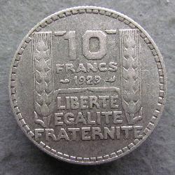 Francie 10 franků 1929