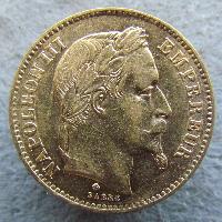 Франция 20 франков 1868 BB