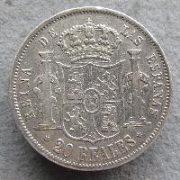 Spanien 20 Reais 1855