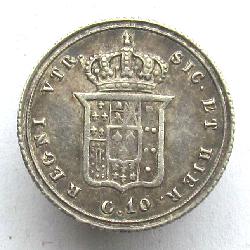 Italien Staaten NAPLES Ferdinando II 10 Grana 1853