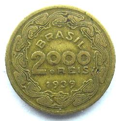 Бразилия 2000 реалов 1939