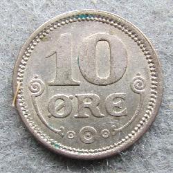 Denmark 10 ore 1916