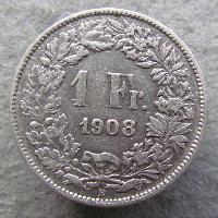 Switzerland 1 Fr 1908 B