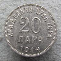 Černá Hora 20 páry 1914