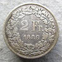 Швейцария 2 франка 1886 B