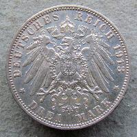 Hamburg 3 mark 1913 J