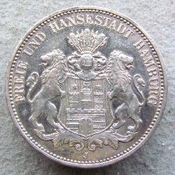 Hamburg 3 Mark 1913 J