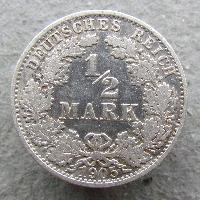 Germany 1/2 Mark 1905 A