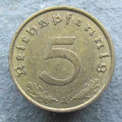 Германия 5 Rpf 1939 A