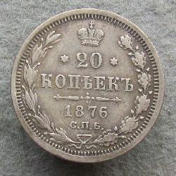 Russland 20 kopeks 1876 SPB HI