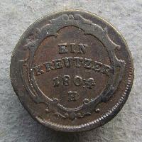 Austria Hungary 1 kreuzer 1804 H