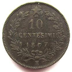 Italy 10 centesimo 1867
