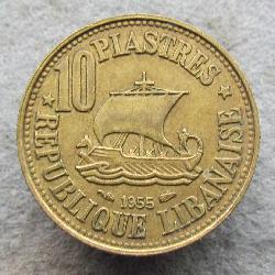 Lebanon 10 piastres 1955