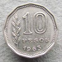 Argentinien 10 Pesos 1963