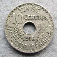 Tunisko 10 centimů 1918