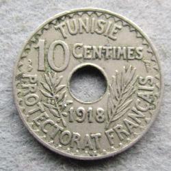 Tunisia 10 centimes 1918