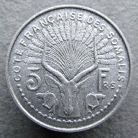 French Somalia 5 francs 1965