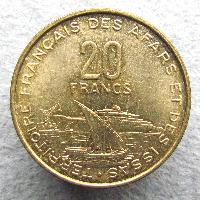 Französische Afar und Issa 20 Francs 1968