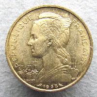 Francouzský Afar a Issa 20 franků 1968