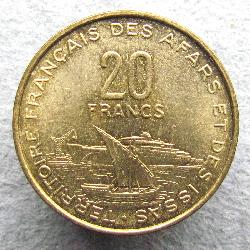 Französische Afar und Issa 20 Francs 1968