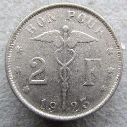 Belgien 2 Franken 1923