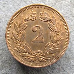 Швейцария 2 раппена 1915