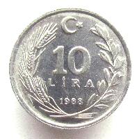 Türkei 10 lira 1988