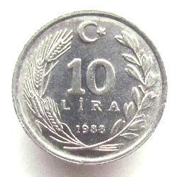 Türkei 10 lira 1988
