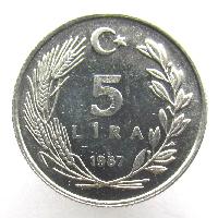 Türkei 5 lira 1987
