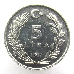 Türkei 5 lira 1987