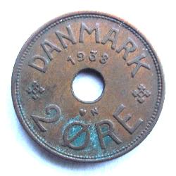 Denmark 2 ore 1938