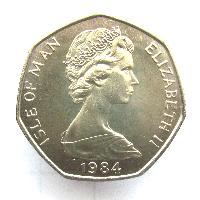 Insel Man 50 Penny 1984 Weihnachten