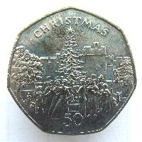 Insel Man 50 Penny 1982 Weihnachten