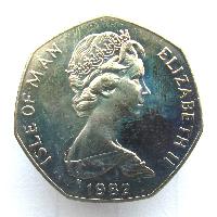 Insel Man 50 Penny 1982 Weihnachten