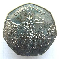 Insel Man 50 Penny 1982 Weihnachten
