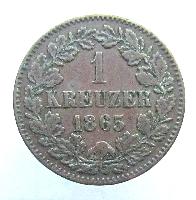 Baden 1 Kreuzer 1865
