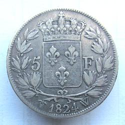 Frankreich 5 Franken 1824 W