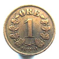 Норвегия 1 оре 1891