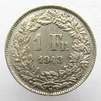 Швейцария 1 франк 1943 B