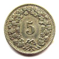 Švýcarsko 5 rappen 1913
