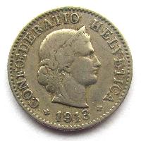 Švýcarsko 5 rappen 1913