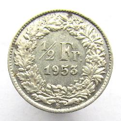 Schweiz 1/2 Franken 1953 B