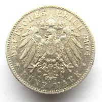 Hamburg 5 mark 1904 J