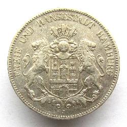 Hamburg 5 mark 1904 J