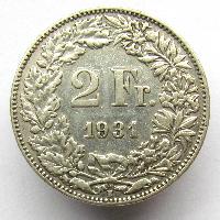 Швейцария 2 франка 1931 B
