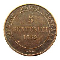 Tuscany 5 centesimo 1859