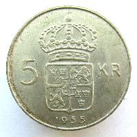Švédsko 5 korun 1955